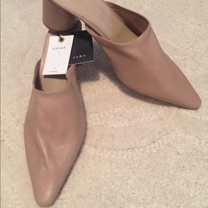 Zara nude mules NWT